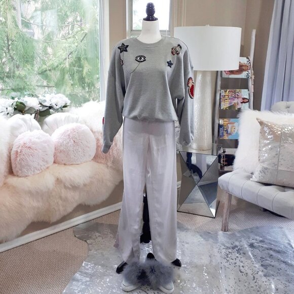 EUC Joe Fresh grey silver pajama sleepwear loungewear pants, L - Picture 6 of 10